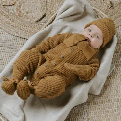 Bonnet bébé en teddy coton bio Soul Caramel (0-3 mois)|Baby's Only Hot