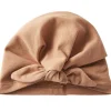 BB & Co Bonnet de naissance noué cassonade