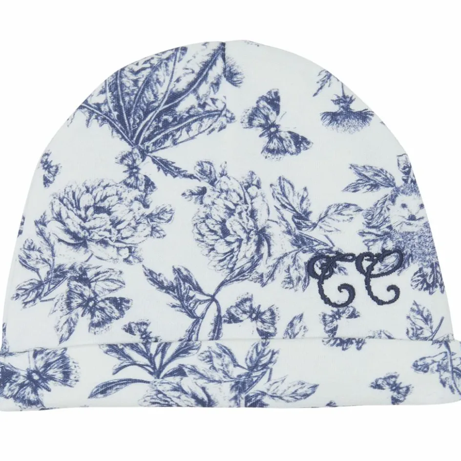 Bonnet de naissance Toile de Jouy bleu|Tartine et Chocolat Hot