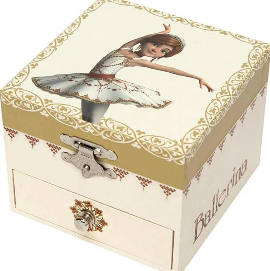 Boîte à bijoux musicale cube phosphorescente Ballerina|Trousselier