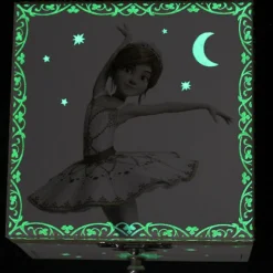 Boîte à bijoux musicale cube phosphorescente Ballerina|Trousselier