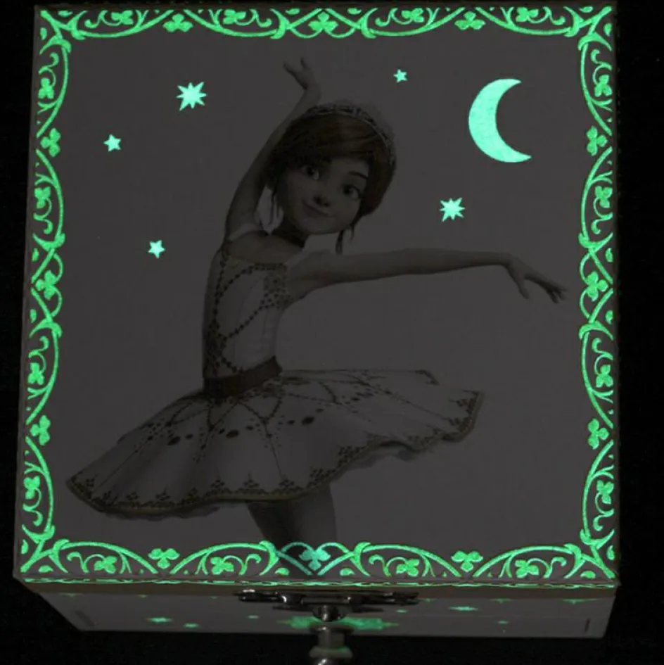 Boîte à bijoux musicale cube phosphorescente Ballerina|Trousselier