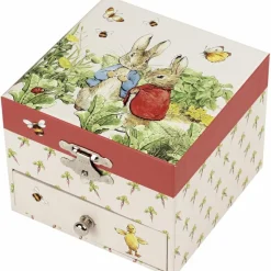 New Trousselier Boîte à bijoux musicale cube Pierre Lapin carotte
