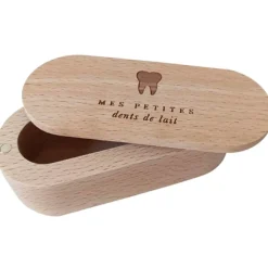 Hot Zakuw Boîte à dents de lait en bois de hêtre
