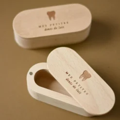 Hot Zakuw Boîte à dents de lait en bois de hêtre