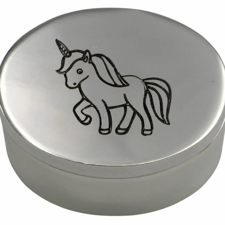 New Daniel Crégut Boîte à dents Licorne (métal argenté)