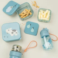 Clearance Done by Deer Boîte à goûter lot de 3 Tiny farm Bleu