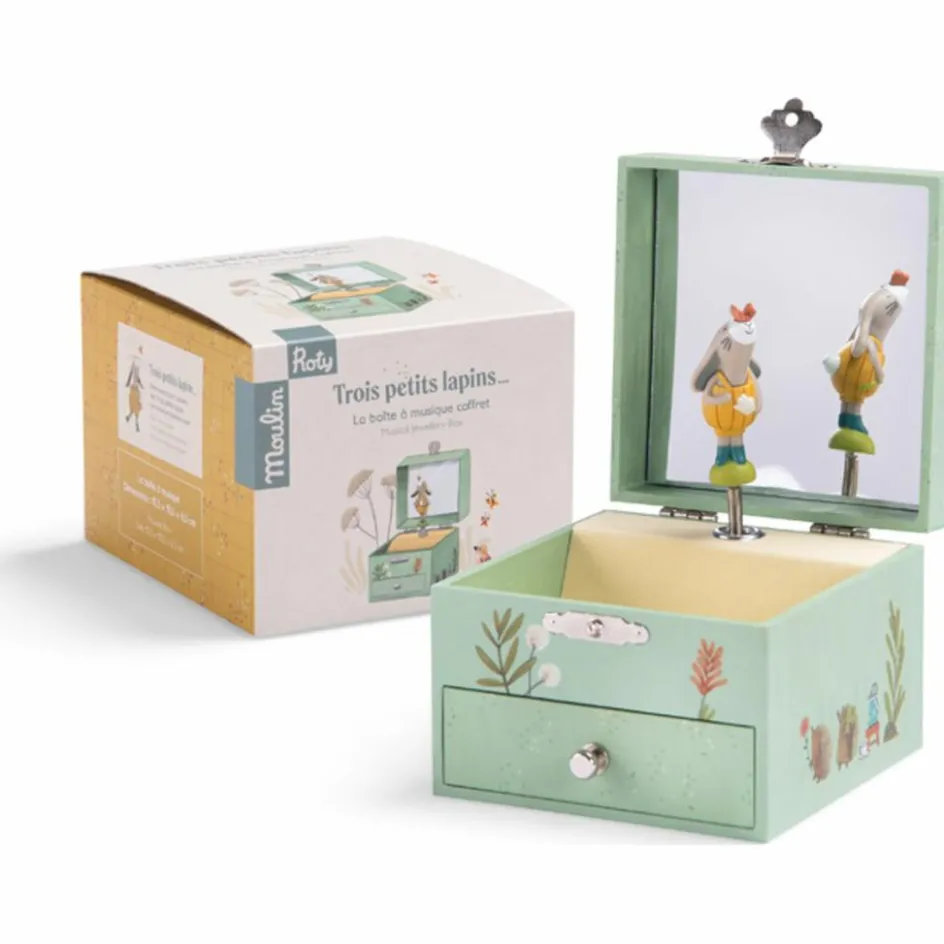 Boîte à musique coffret Trois petits lapins|Moulin Roty Sale