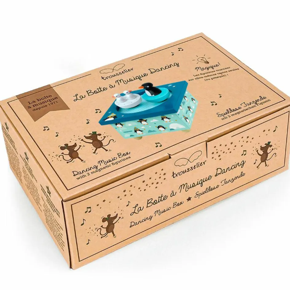 New Trousselier Boîte à musique magnétique famille pingouins
