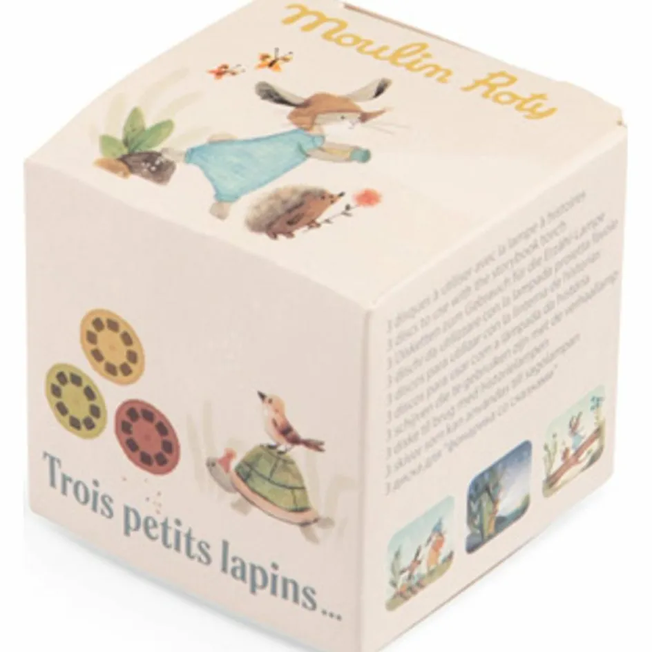 Clearance Moulin Roty Boîte de 3 disques pour lampe à histoires Trois petits lapins