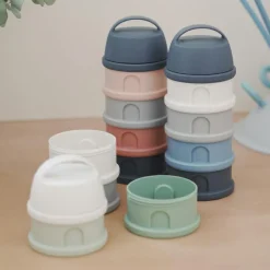 Boîte doseuse de lait empilable mineral grey-pink|Béaba Best