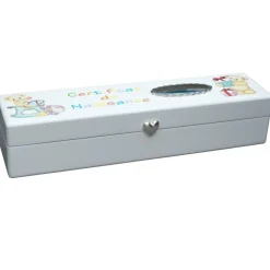 Sale Daniel Crégut Boîte souvenir certificat de naissance Oursons personnalisable (métal argenté)