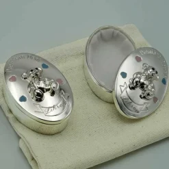 New Daniel Crégut Boîtes première dent et première boucle de cheveux personnalisables (métal argenté)