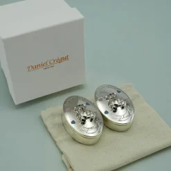 New Daniel Crégut Boîtes première dent et première boucle de cheveux personnalisables (métal argenté)