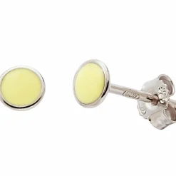 Boucles d'oreilles Cercle laqué Jaune (argent)|Baby bijoux Sale