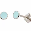 Boucles d'oreilles Cercle laqué Bleu (argent)|Baby bijoux Discount