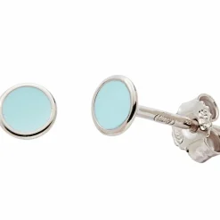 Boucles d'oreilles Cercle laqué Bleu (argent)|Baby bijoux Discount