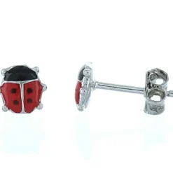 Boucles d'oreilles Coccinelle (argent)|Baby bijoux Online