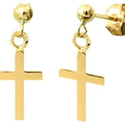 Boucles d'oreilles Croix (or jaune 375°)|Lucas Lucor Clearance