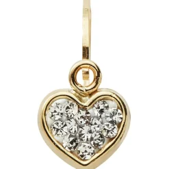 Boucles d'oreilles dormeuses Coeur (or jaune 750°)|Baby bijoux Discount