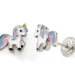 Boucles d'oreilles Easy Viss Licorne multicolore (argent 925)|Baby bijoux Clearance