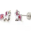 Boucles d'oreilles Easy Viss Licorne laqué (argent 925)|Baby bijoux Discount