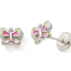 Boucles d'oreilles Easy Viss Papillon multicolore (argent 925)|Baby bijoux Hot
