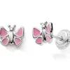Best Baby bijoux Boucles d'oreilles Easy Viss Papillon laqué rose (argent 925)