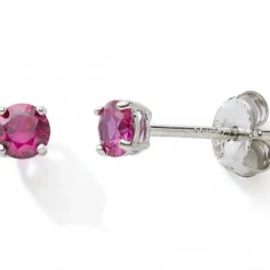 Boucles d'oreilles Oxydes rouges 4 mm (argent)|Baby bijoux Discount