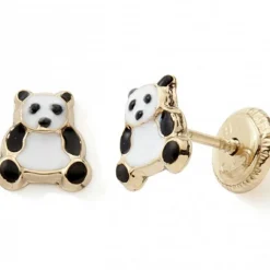Boucles d'oreilles Panda (or jaune 375°)|Baby bijoux Online