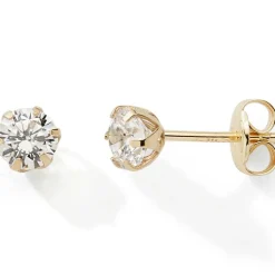 Best Baby bijoux Boucles d'oreilles puces 4 mm (or jaune 750°)