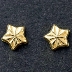 Boucles d'oreilles étoiles 4 mm (or jaune 750°)|Daniel Crégut Hot