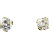 Boucles d'oreilles Zircon 3 mm (or jaune 750°)|Daniel Crégut Outlet