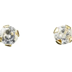 Boucles d'oreilles Zircon 3 mm (or jaune 750°)|Daniel Crégut Outlet