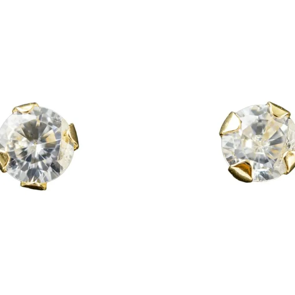 Boucles d'oreilles Zircon 3 mm (or jaune 750°)|Daniel Crégut Outlet