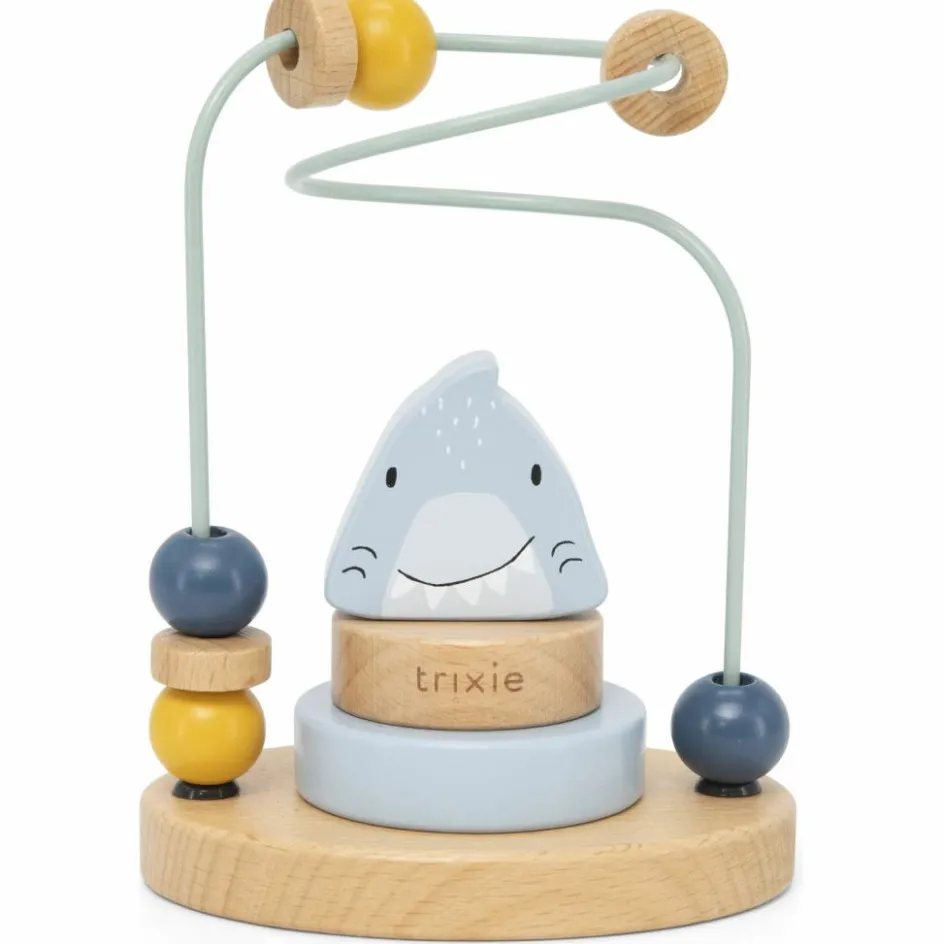 Boulier en bois avec tour à empiler Mr. Shark|Trixie New