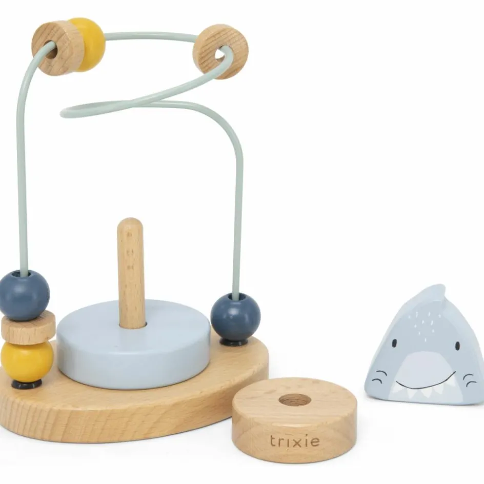 Boulier en bois avec tour à empiler Mr. Shark|Trixie New