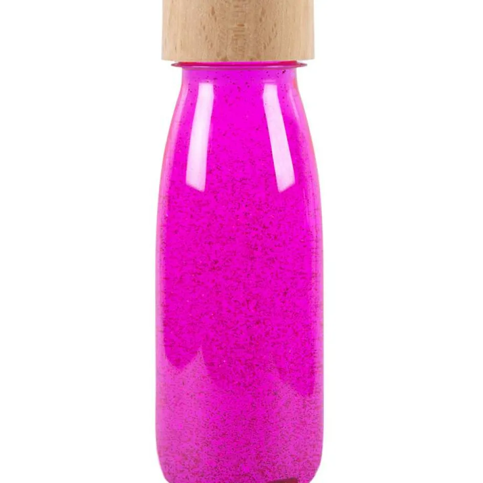Bouteille sensorielle à paillettes Float Rose fluorescente|Petit Boum New