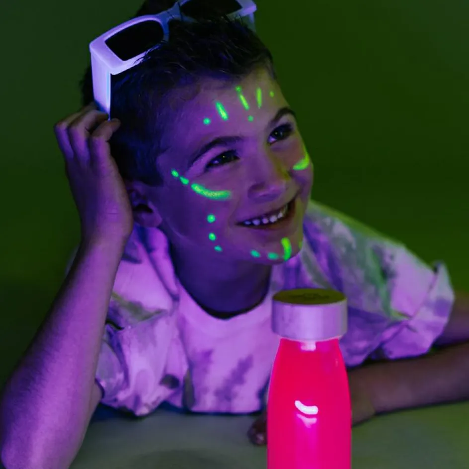 Bouteille sensorielle à paillettes Float Rose fluorescente|Petit Boum New