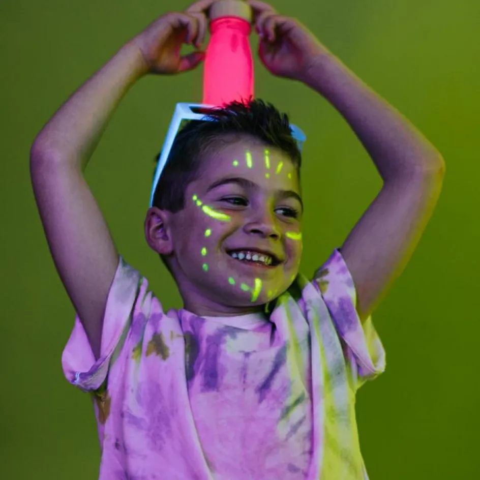 Bouteille sensorielle à paillettes Float Rose fluorescente|Petit Boum New