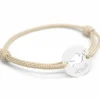 Bracelet cordon enfant Mini jeton colombe (argent 925°)|Petits trésors Online