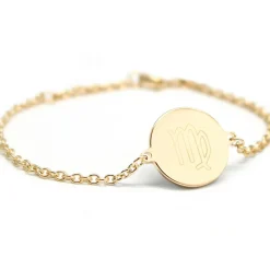 Discount Petits trésors Bracelet chaîne médaille Vierge personnalisable (plaqué or)