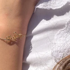 Sale Padam Padam Bracelet chaîne Prénom goldfilled jaune (personnalisable)