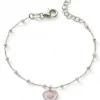 Bracelet Coeur rose 14 + 2,5 cm (argent)|Baby bijoux Best