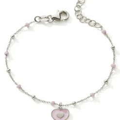 Bracelet Coeur rose 14 + 2,5 cm (argent)|Baby bijoux Best