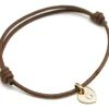 Bracelet cordon 1 charm coeur personnalisable (plaqué or)|Petits trésors Outlet