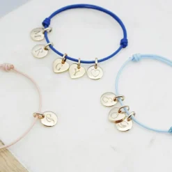 Bracelet cordon 1 charm coeur personnalisable (plaqué or)|Petits trésors Outlet