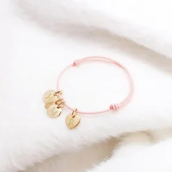 Bracelet cordon 1 charm coeur personnalisable (plaqué or)|Petits trésors Outlet