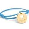 Bracelet cordon Coeur ivoire plaqué or (personnalisable)|Petits trésors