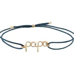 Bracelet cordon coton ciré Papa goldfilled jaune (personnalisable)|Padam Padam Hot